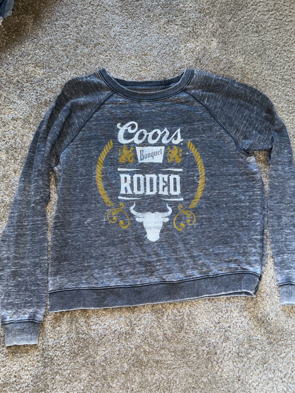 Coors Rodeo Graphic Crewneck Sweatshirt - Gray